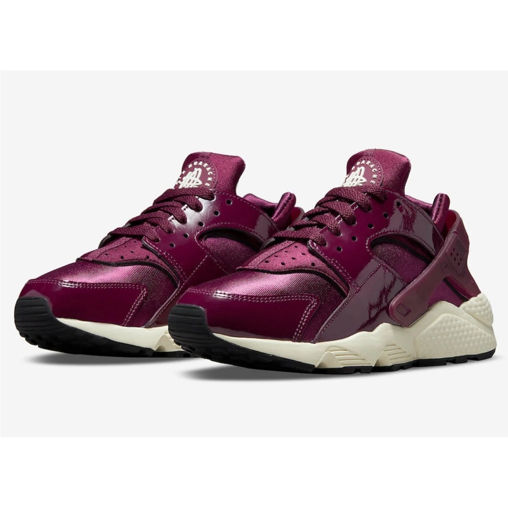 NIKE AIR HUARACHE DARK BEET ROOT WOMEN RUNNING SNEAKER PATENT VRY GOOD COND